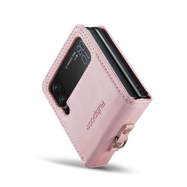 

Антидетонационный кожаный модный складной чехол Funda для Samsung Galaxy Z Flip4 Flip 4 5g Zflip4 матовый на ощупь чехол с точным вырезом for Samsung Z Flip 4 розовый