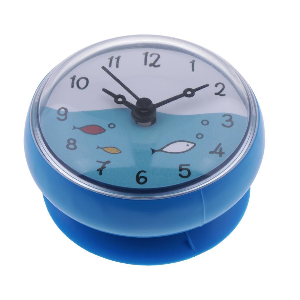 Shower Bath Time Display Wall Clock Machine Blue Silicone Modern Decor for Bathroom and Shower