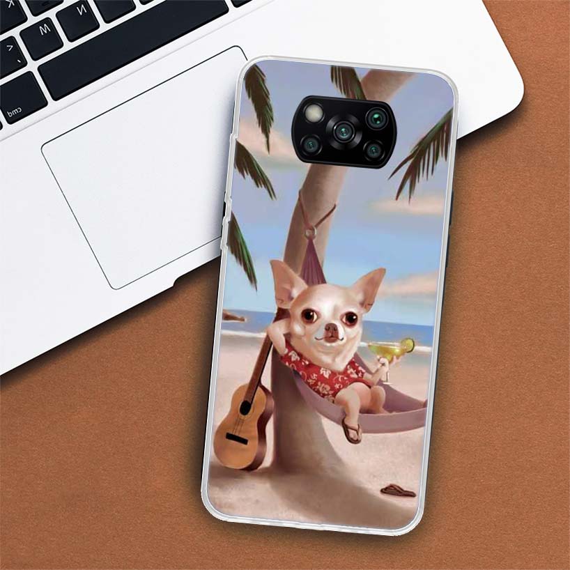 Pouzdro na telefon pro štěně čivavy, psíky v šálku, pro Xiaomi Mi 11 Lite 11i 12X 12 9 8 11T 10T 9T Pro 10 5X 6X Ultra 5G Kryt Coque Capa