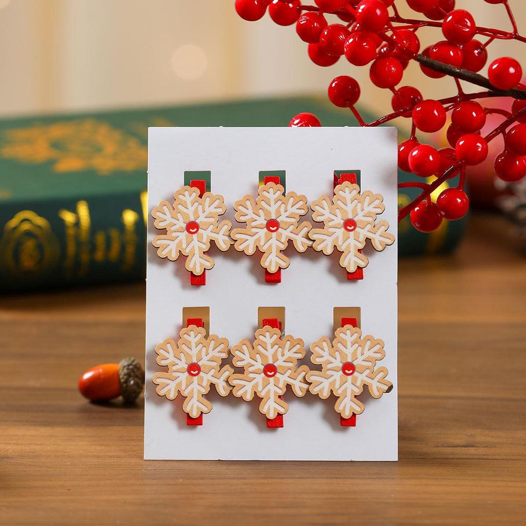 Creative Christmas Wooden Cartoon Clips for Holiday Decoration and Photo Wall Arrangement