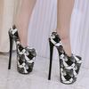 Sexy 22cm Extreme High Heels Shoes Woman Fashion Print Platform Pumps Heeled Shoes Lady Large Size Stripper Fetish Shoes Ladies
