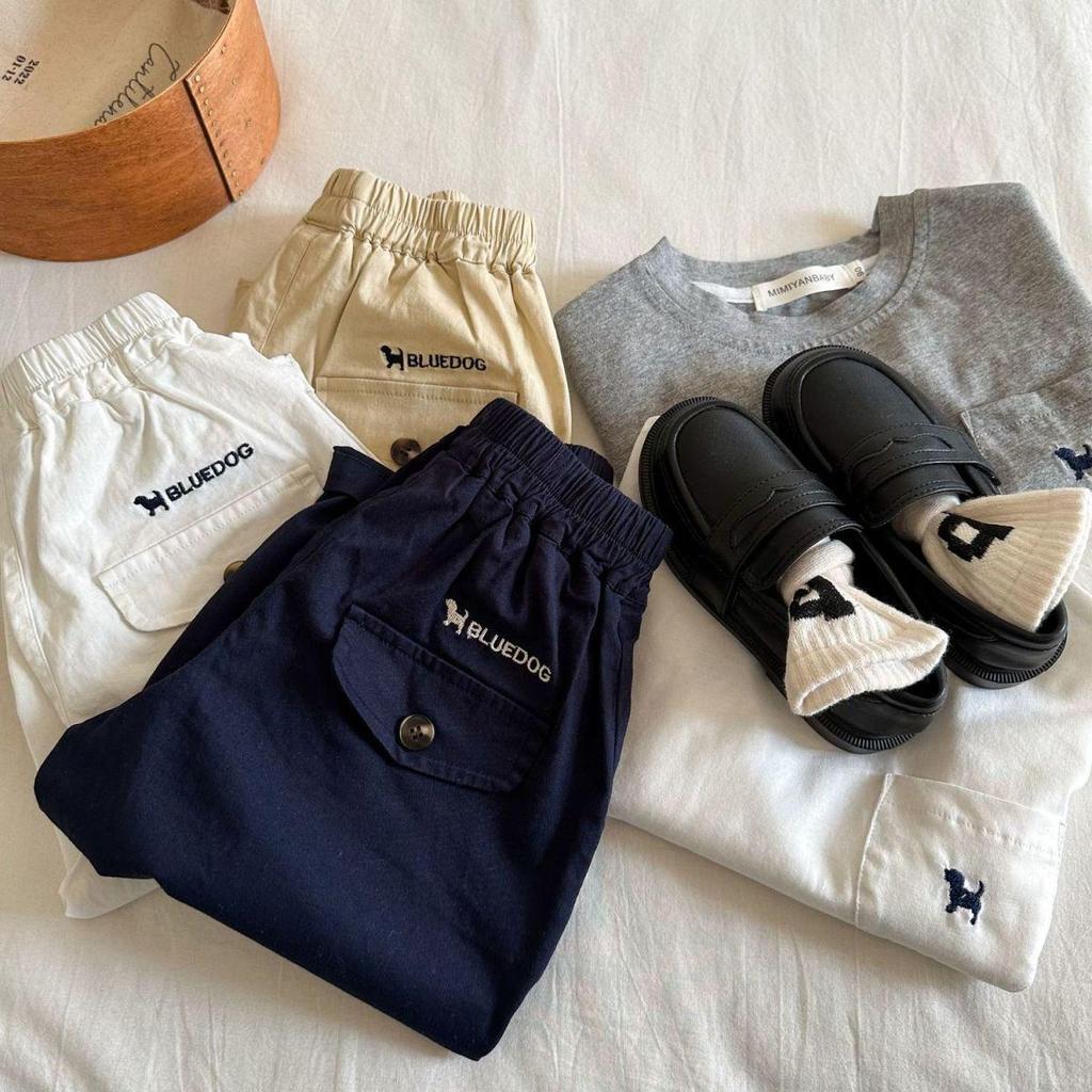 Kids' Cotton Embroidery Pants - Cartoon Puppy Design for Spring & Autumn