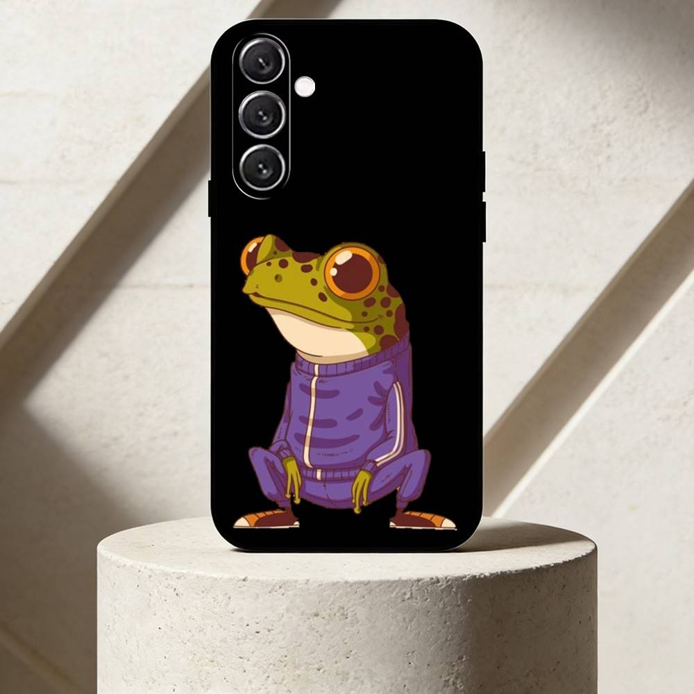 

A-Антропоморфная лягушка Чехол для телефона для Samsung Galaxy A91,80,73,72 ,71,53,52,32 ,31,22,21s,20,Мягкий черный чехол Samsung a32 4g
