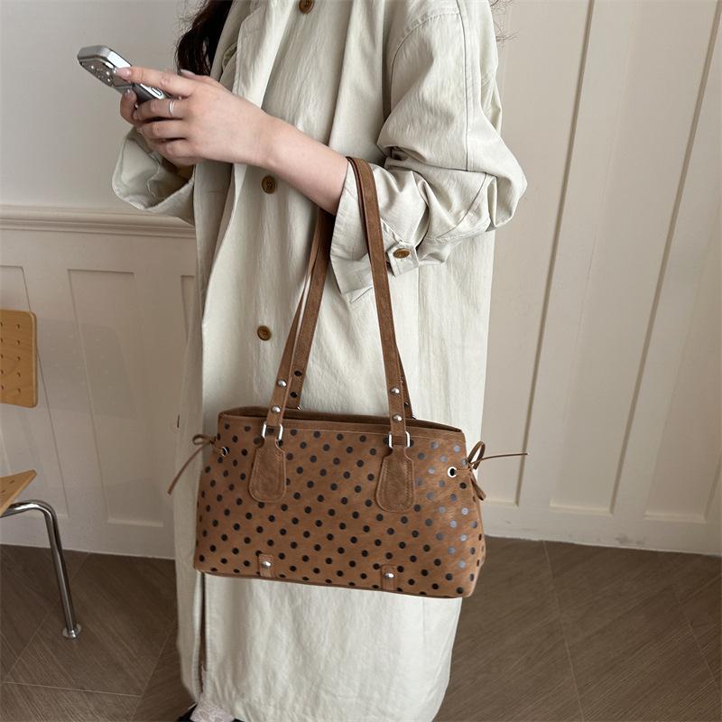 Korean Style Women Polka Dot Single Shoulder Underarm Portable Handbag