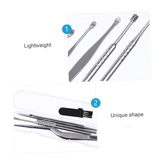 Ipetboom Stainless Steel Ear Wax Remover, Ear Cleaning Tool Set, Rust-resistant and Sturdy Ear Pick, Ear Cleaning Goods with Design Perfect for Ear