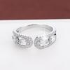 Hollow Zircon Adjustable Women's Ring - Elegant, Simple, Versatile, Pure Copper Jewelry