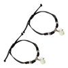 Lovers Bracelet Dark Glowing Adjustable Star Pendant Woven Couple Bracelet for Daily Dating Party Black