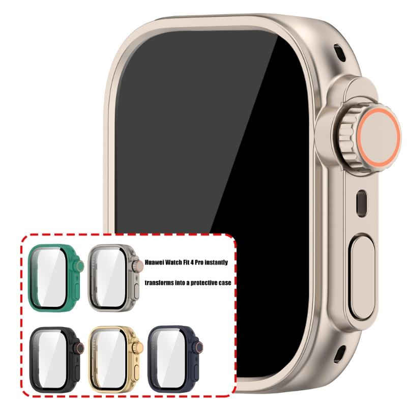 Smartwatch Shell PC Glass Antidust Case Guard For Watch Fit 4 Screen Protector Frame Shell Safe Quick To Attach & Detach