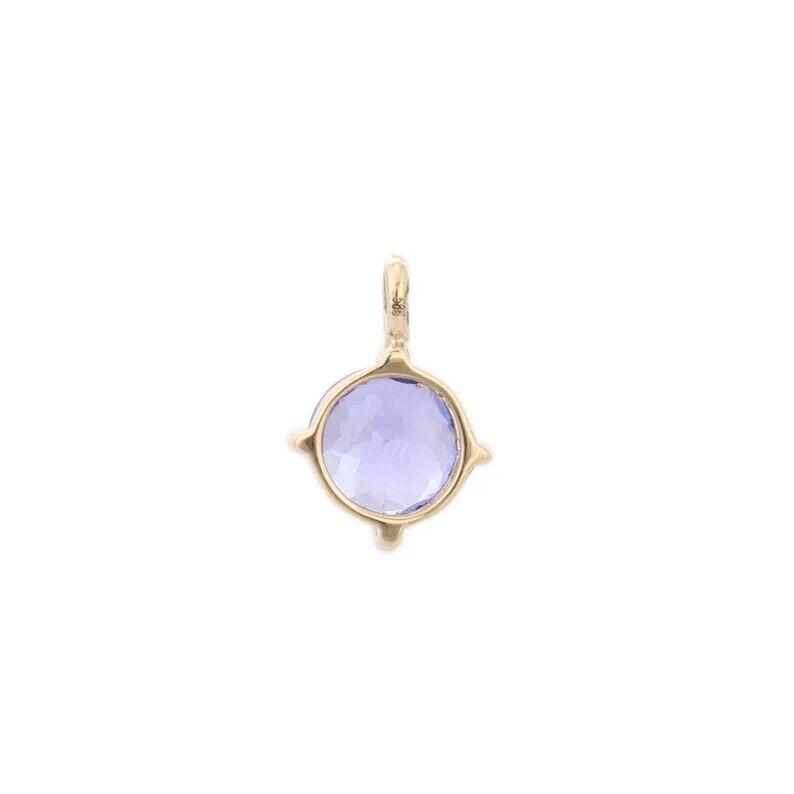 14K Solid Gold Tanzanite Stone Pendant Round Cut Gemstone Gold  Gift Pendant For Women