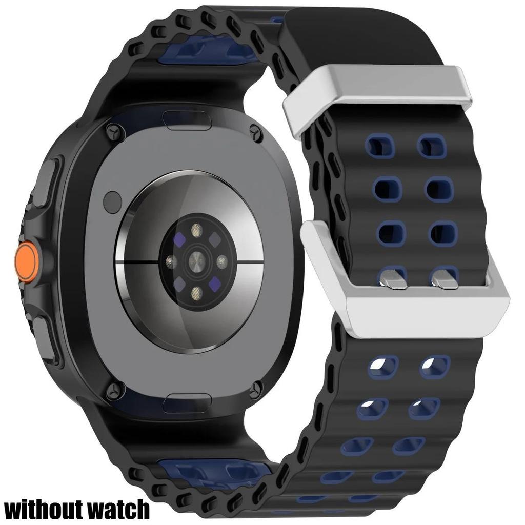 Marine Band for Samsung Galaxy Watch 8/8 Classic Ocean Strap Two-tone Silicone Band for Galaxy Watch 8 40 44mm Sport Bracelet