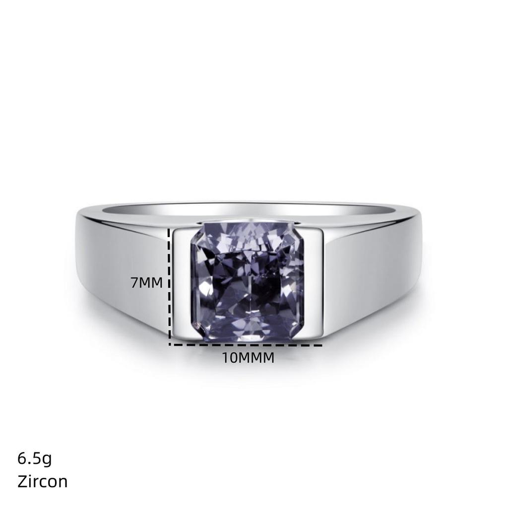 S925 Sterlingsilber Unisex-Ring mit grauem und schwarzem Diamant-Eisblumenschliff