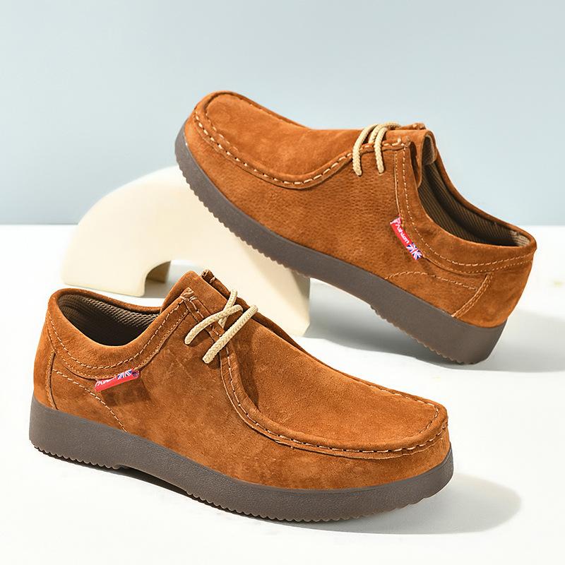 High Quality Men Casual Shoes Suede Leather Work Shoes Platform British Business Party Dress Shoes Male Lace-up Flats Sneakers