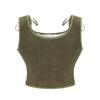 Top Corsetto Stringivita da Donna Corto con Stecche Modellante Vita Allacciatura Senza Maniche Gilet Capo Esterno