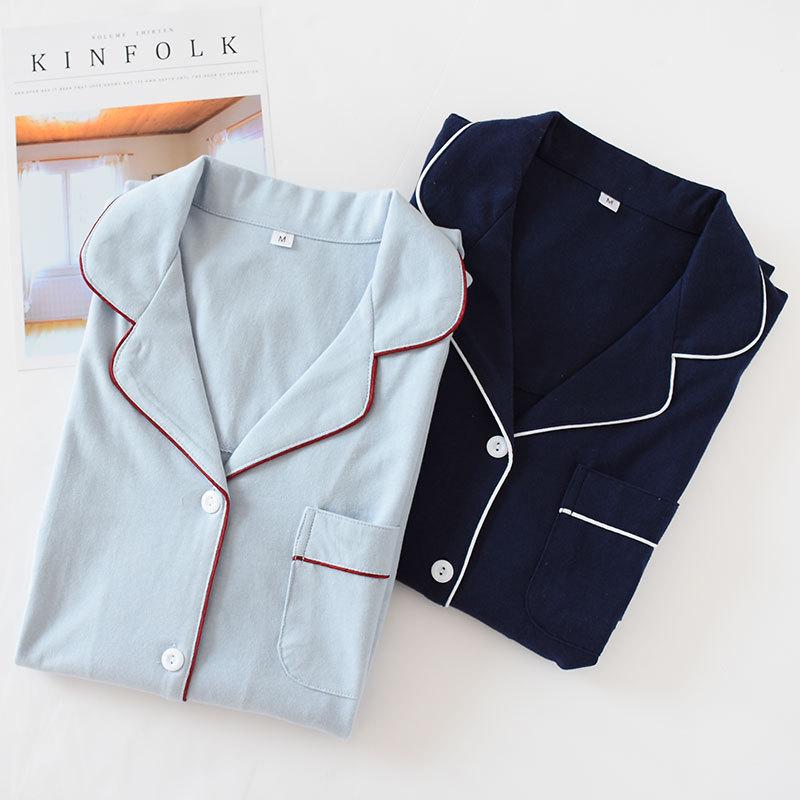 Women's Long Sleeve Strawberry Knit Robe - Soft Cotton Swallowtail Lapel Nightgown for Spring and Autumn