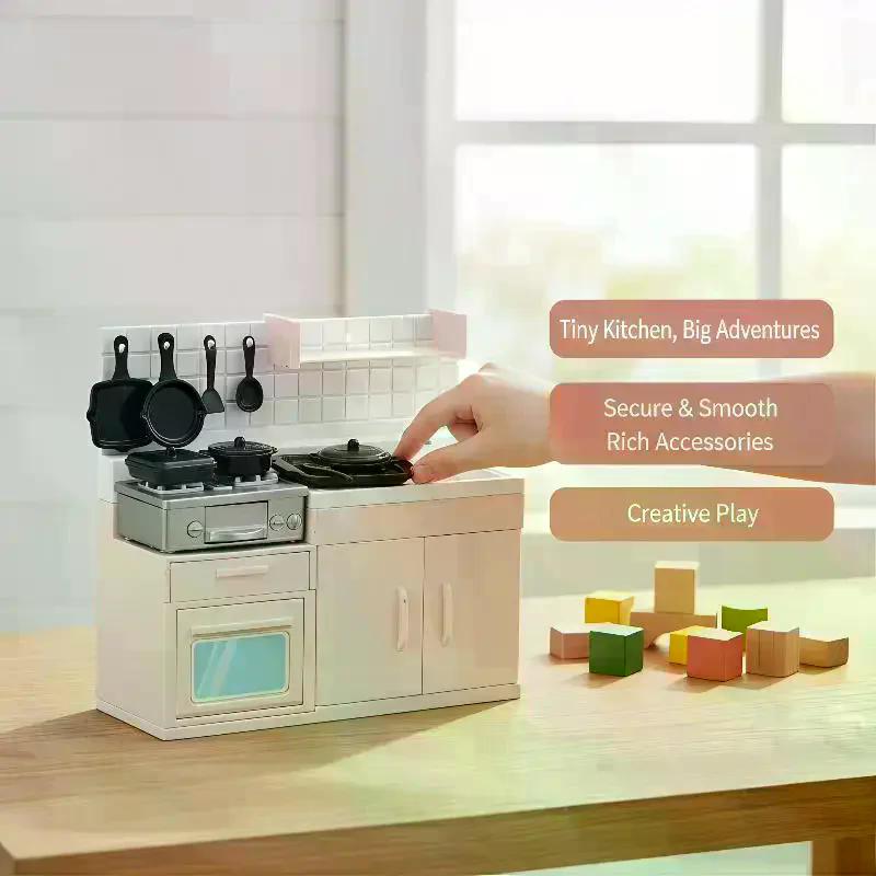 1 Set Kitchen Simulation Mini Model Stove Toy For Children Doll House Play And Pretend Cooking
