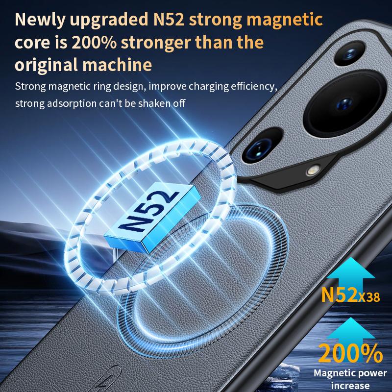 Für Huawei Pura 70 Ultra Hülle Magnetische Leder-Schutzhülle Hohe Qualität Anti-Fingerabdruck Rutschfest PC+TPU
