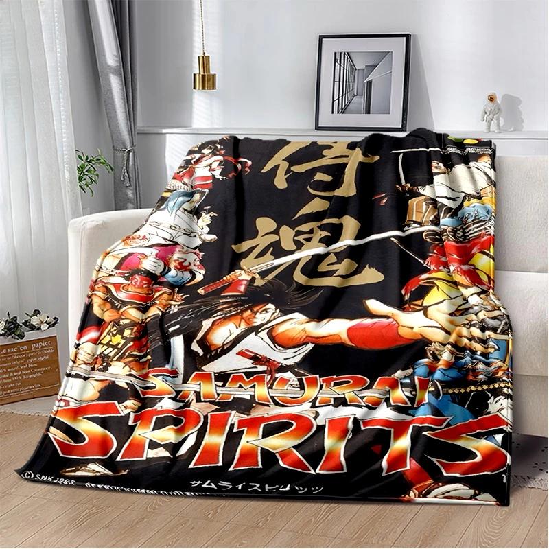 2026 New Style Retro Game Samurai Spirits Shodown Haohmaru Cartoon Blanket,Soft Throw Blanket for Home Bedroom Bed Sofa Kid Gift