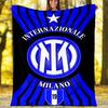 1pc I-Internazionale Milano (7) Theme Blanket - Digital Print, Polyester, Cozy for All Seasons, Perfect for Outdoor, and Travel