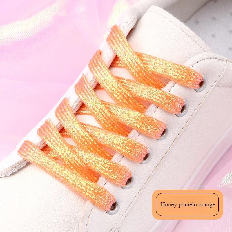 19 colors shiny gold and silver colorful bright shoelaces 100-140 cm sneakers shoelaces boots laces shoelaces string