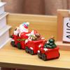 Resin Santa Claus Train Statue Cute Miniature Figurine Sculpture  Holiday