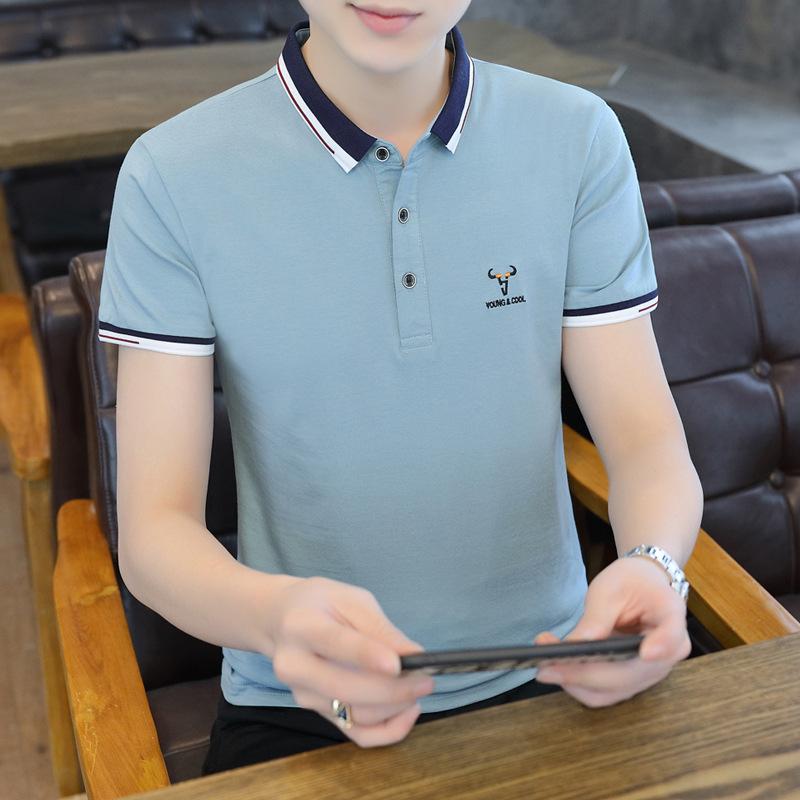 Men 'S Lapel Polo Shirt Men 'S Short Sleeve T -Shirt Loose Casual Half Sleeve T -Shirt