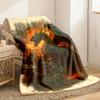 2026 New Arrivals Vintage Dragon Print Flannel Throw Blanket Hypoallergenic Tear Resistant All-Season Quilted with Digital Printin