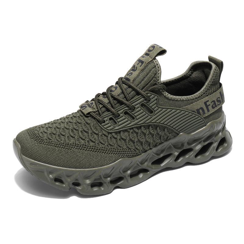 Men's Shoes Autumn Breathable Fly-woven Casual Men's Trend Blade Fish Scale Sports Running Shoes