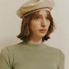 Poesiedame [Let There Be Light] Velvet Beret In Ivory