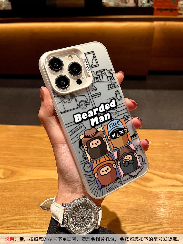 Simple bearded man for iPhone17promax16plus color silver mobile phone case Apple personality apple 16e