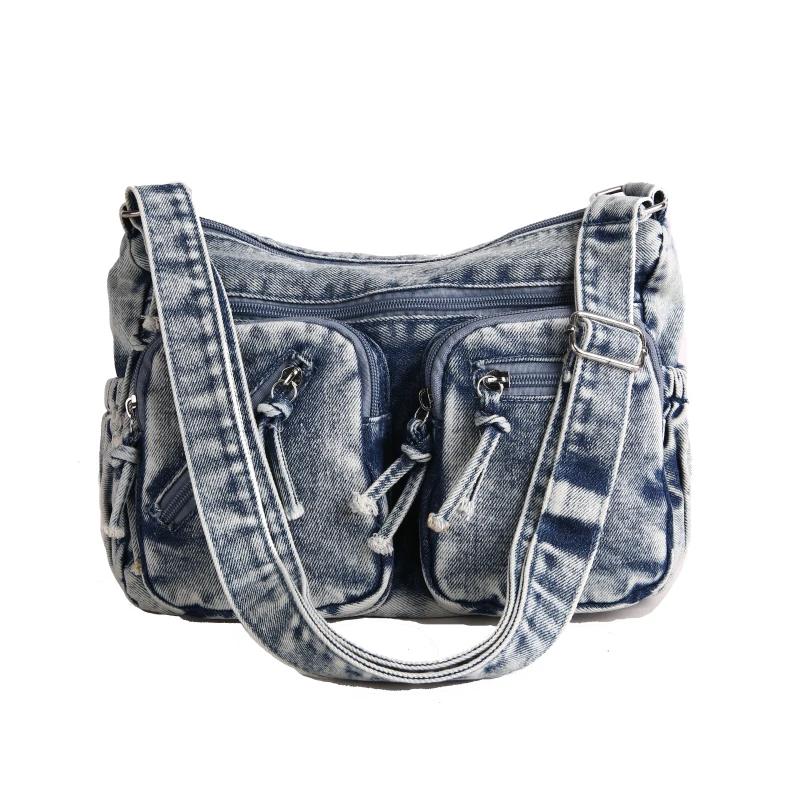 Neue große Kapazität Vielseitige lässige Umhängetasche Denim Pendler Reißverschluss Tragetasche für Damen 2026 Fashi ccise Umhängetaschen