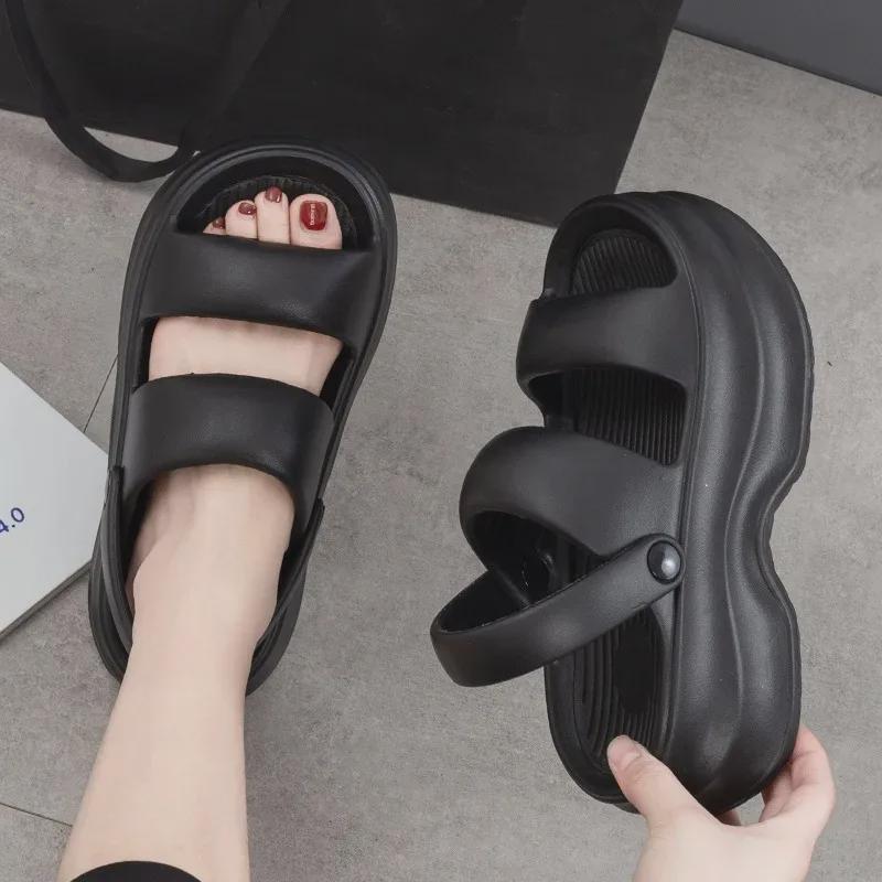 Papuci de vară cu platformă EVA pentru femei – Cu bandă dublă, Sandale versatile pentru plajă