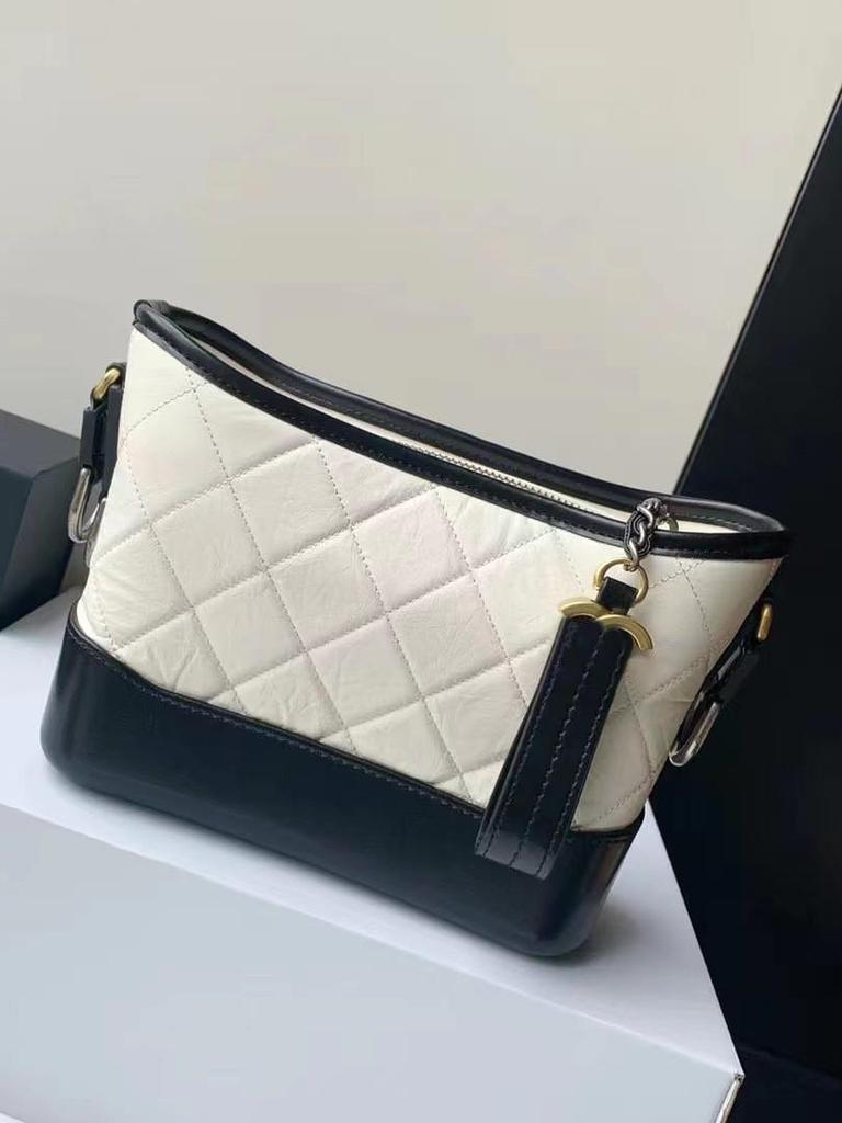 Women's 2025 Genuine Leather Hobo Bag - New Fragrance Style, Diamond Pattern, Chain Strap, Single Shoulder & Crossbody Options