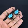 Sleeping Beauty Turquoise Earrings, 999 Copper Wire Wrapped Gemstone Jewelry, Handmade Earrings, For Thanksgiving