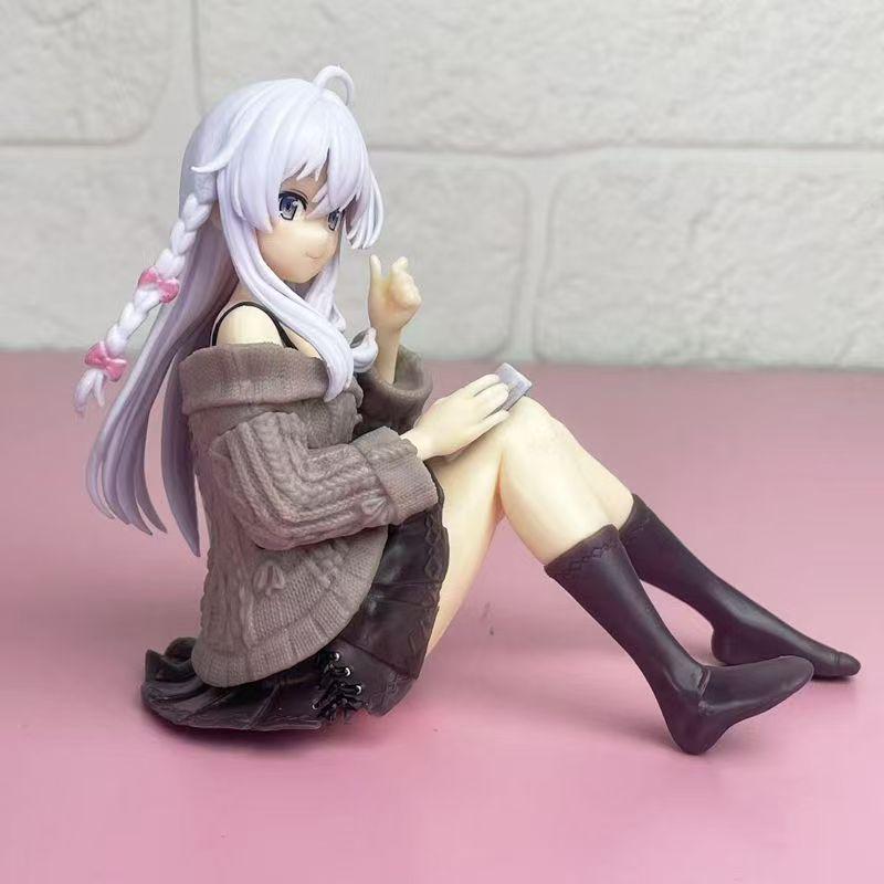 Elaina Kirschblüten-Kimono Figur - Wandernde Hexe Sitzende Dekoration PC-Gehäuse Dekoration