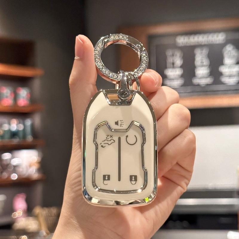 Key Fob Cover with Bling Lanyard for 2019 2020 2021 2022 Chevy Silverado GMC Sierra 1500 2500HD 3500HD Terrain Acadia Smart Key