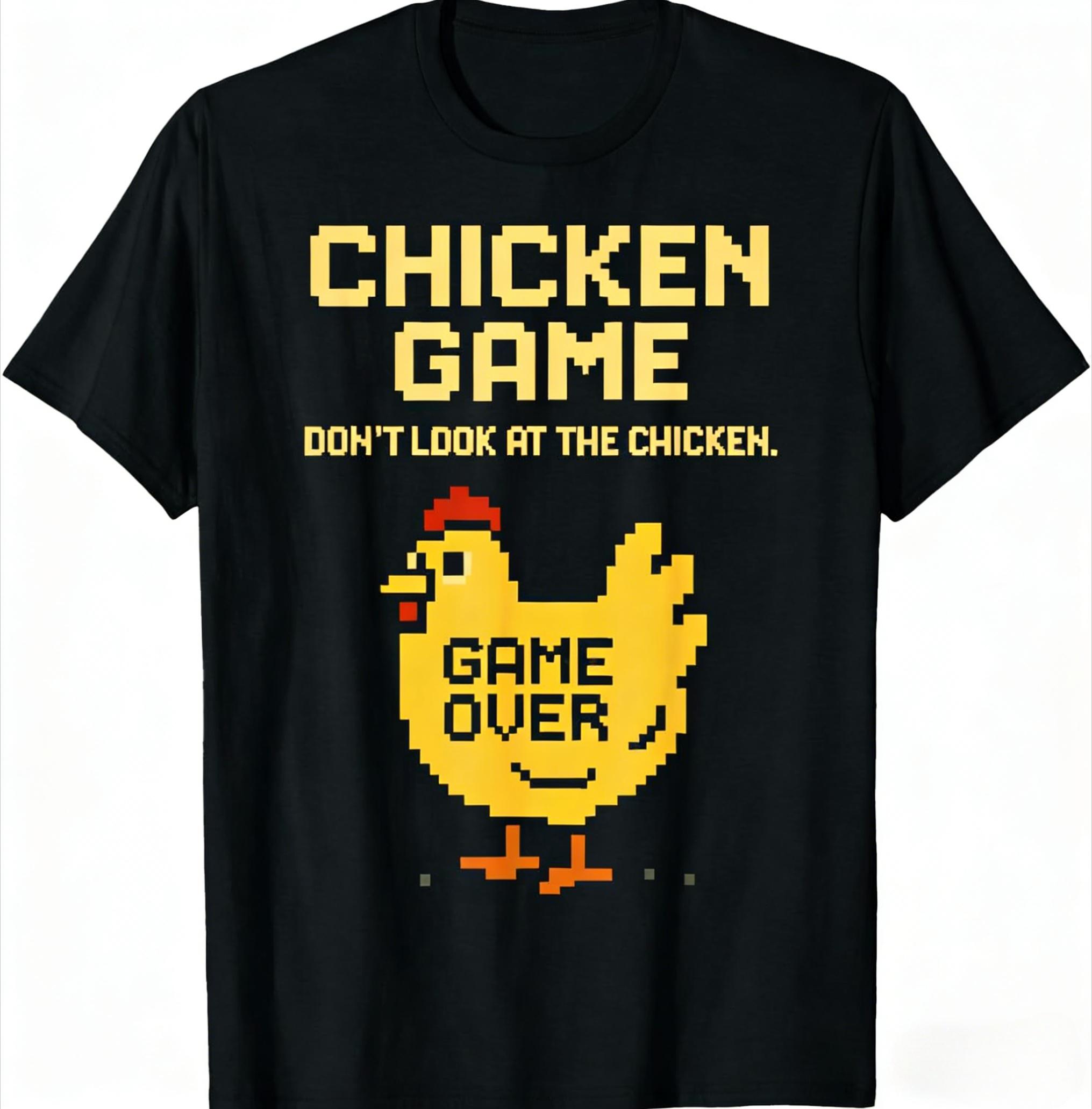 

Chicken Game Pattern Printed Cotton Tshirt 2026 Summer New Style for Both Unisex and Women Comfortable and Versatile S