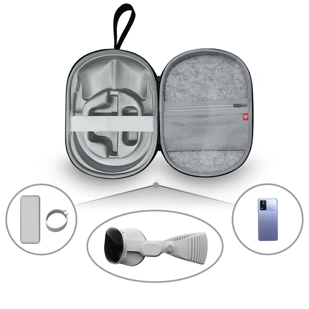 Carrying Case Anti-scratch Full Protective Case with Mesh Pocket Portable Travel Carry Handbag for Apple Vision Pro Case
