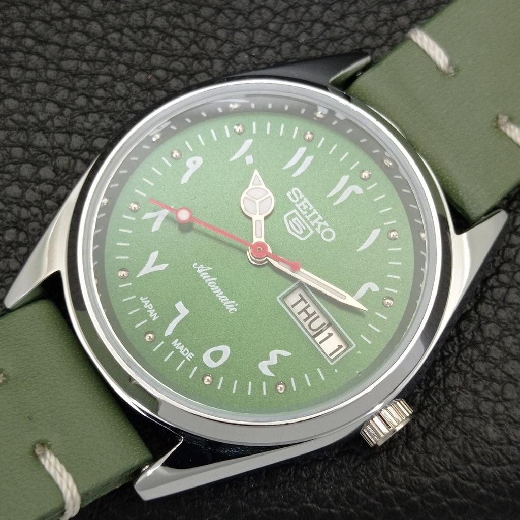 REFURBISHED SEIKO 5 AUTOMATIC 6309A VINTAGE JAPAN MENS GREEN WATCH a441263-4 Sk-a441263