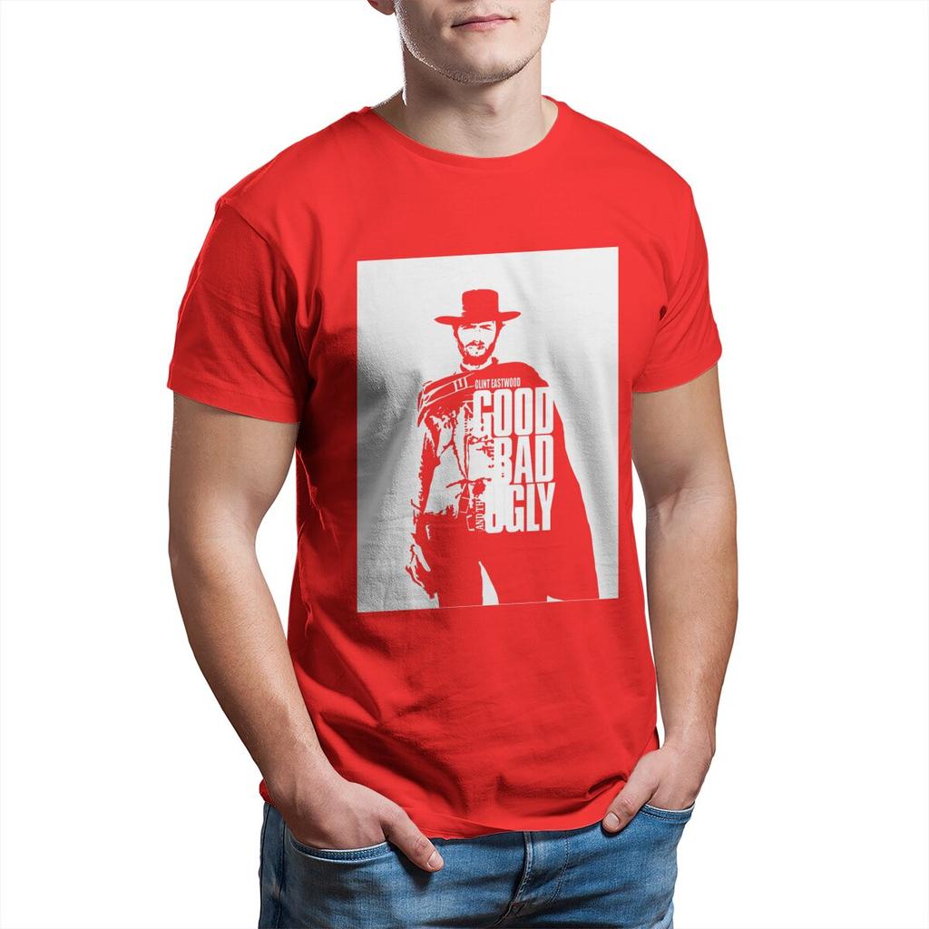 Clint Eastwood The Bad And The Ugly T-Shirt Men  Casual 100% Cotton Tees  T Shirts Adult Clothing