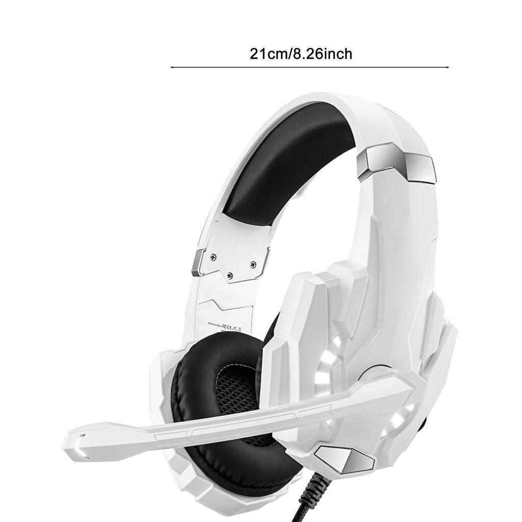 3.5mm Gaming Headphone, Over Ear Game Headset, Noise Cancellation Earphone with Mic, LED Light, Volume Control for Laptop, Tablet, Mobile Phones, Desk