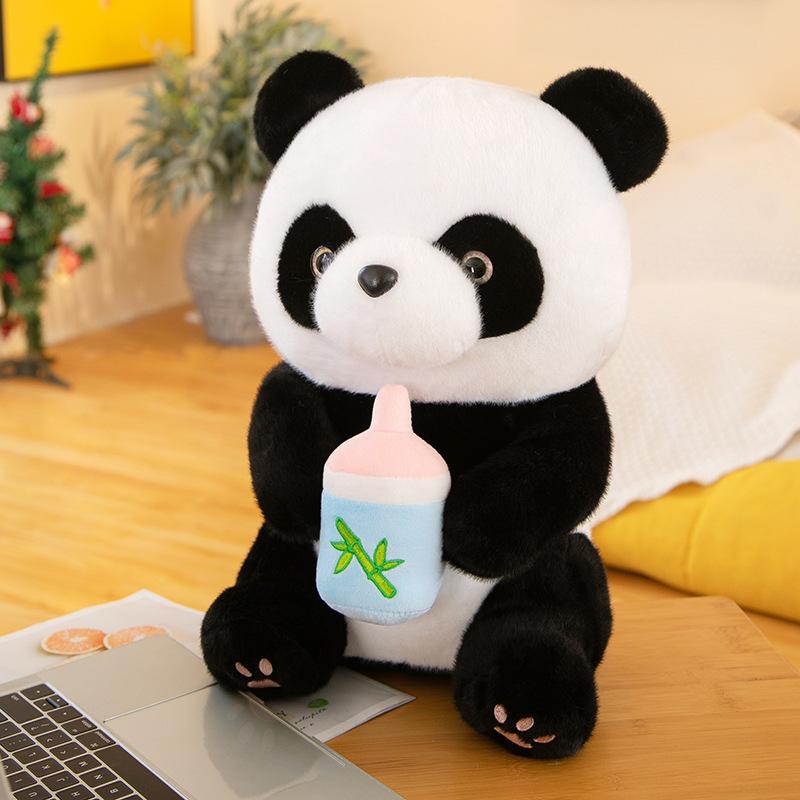 Flasche Panda Puppe Baby Beruhigungskissen Greifautomat Puppe Panda Haus Souvenir Kindergeschenk Ornament
