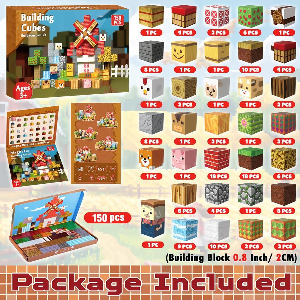 Vehicle Mining Minecraft Adventure Valley Farm Assembly Magnetic Block Set Cube