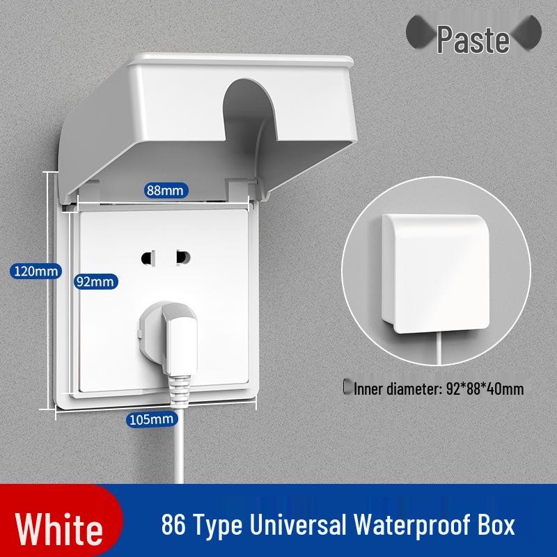 Type 86 Waterproof Bathroom Socket Cover: Child-Proof, Adhesive Shield Box