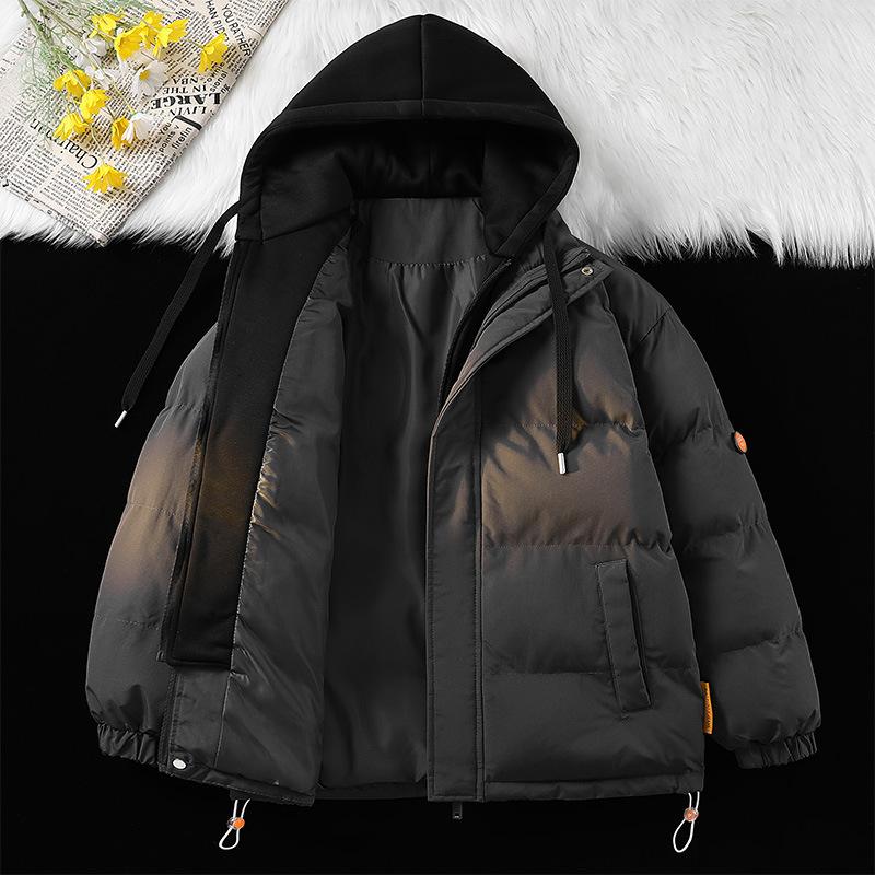 Down Cotton Jacket Men's Winter New Thickened Cotton Jacket Loose Plus Size Padded Jacket Cotton Jacket