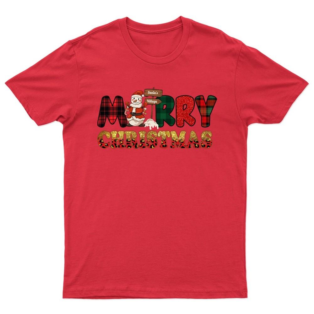 Merry Christmas Santa Village TShirt Unisex Gift Retro Funny Unisexs Vintage S