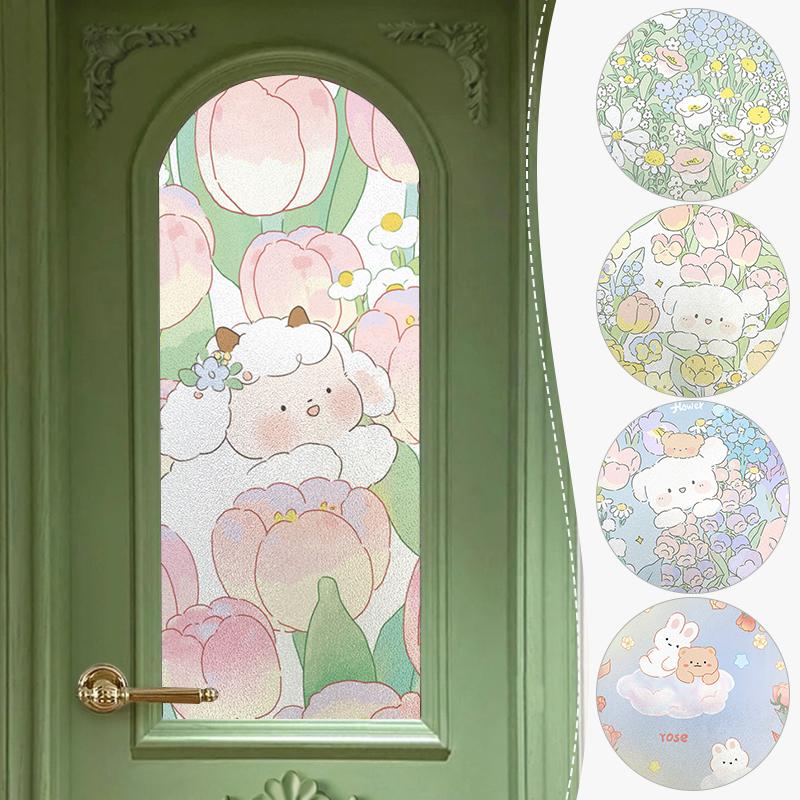 Window Privacy Film Frosted Glass Sticker Decorative Window Wallpaper Film Anti Look Stickers for Bathroom Cupboard Closet