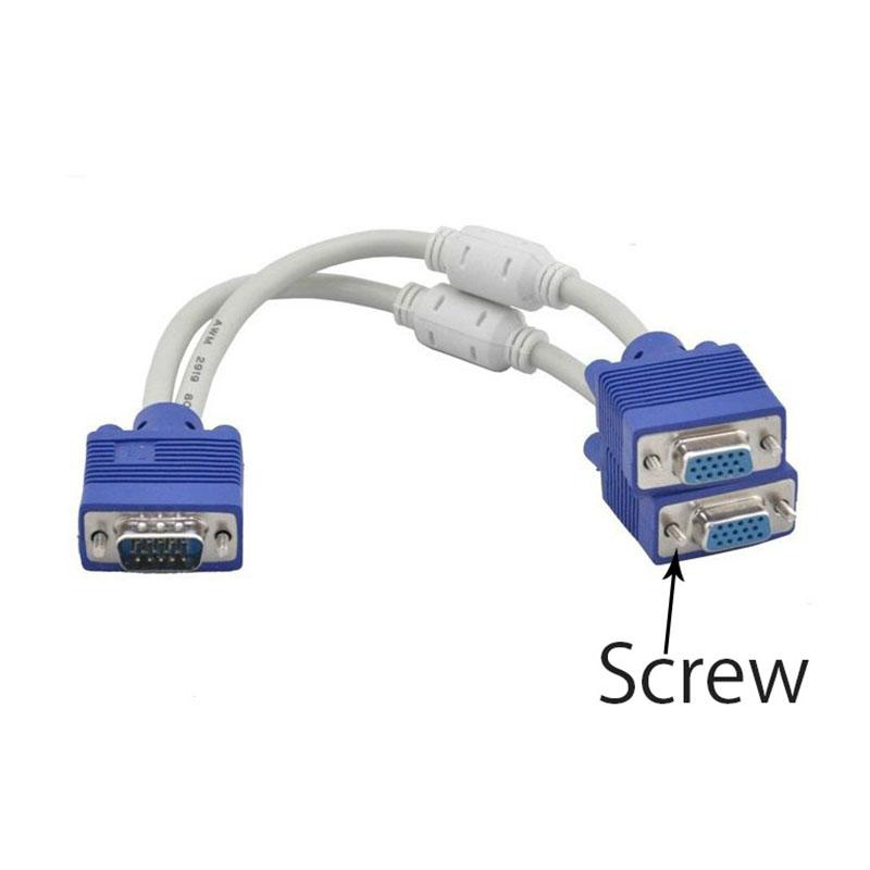 VGA Splitter Cable for Computer Monitor Screen Display Wire Extend Adapter Male to Female Video Synchronization Cord Converter