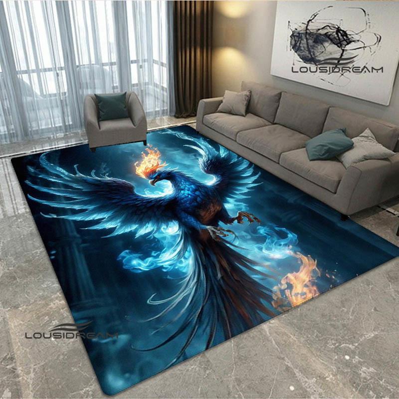 3D Phoenix Printed Carpet Kitchen Mats Non -slip Carpet Outdoor Carpets Area Rug Bedroom Decor Pink Room Decor Birthday Gift