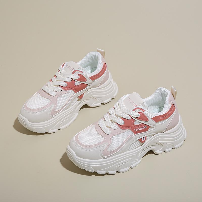 Dad Shoes for Women's New Autumn Korean Versatile Women's Shoes Thick Sole Height-enhancing Breathable Sports Mesh Shoes