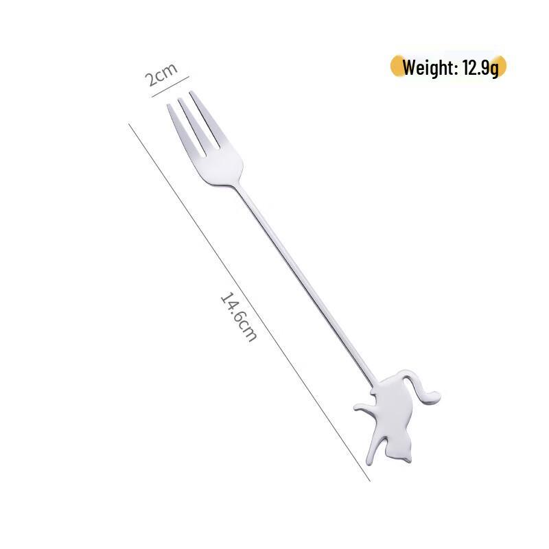 ZISIZ Cat Paw 3-in-1 Stainless Steel Spoon & Fork Set